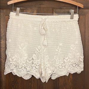 Abercrombie and Fitch white lace shorts